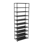10 Tier Stackable Shoe Rack Storage Shelves - Stainless Steel Frame Holds 50 Pairs Of Shoes - N/A - Home Symphony