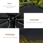Outsunny 2.7m Garden Cantilever Banana Parasol Sun Shade w/ Crank, Black - Parasol