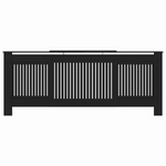 VidaXL Radiator Cover 142-205 cm Wide 20.5x81.5 cm Black Slatted Front 2-Piece for Living Rooms - vidaXL - Home Symphony