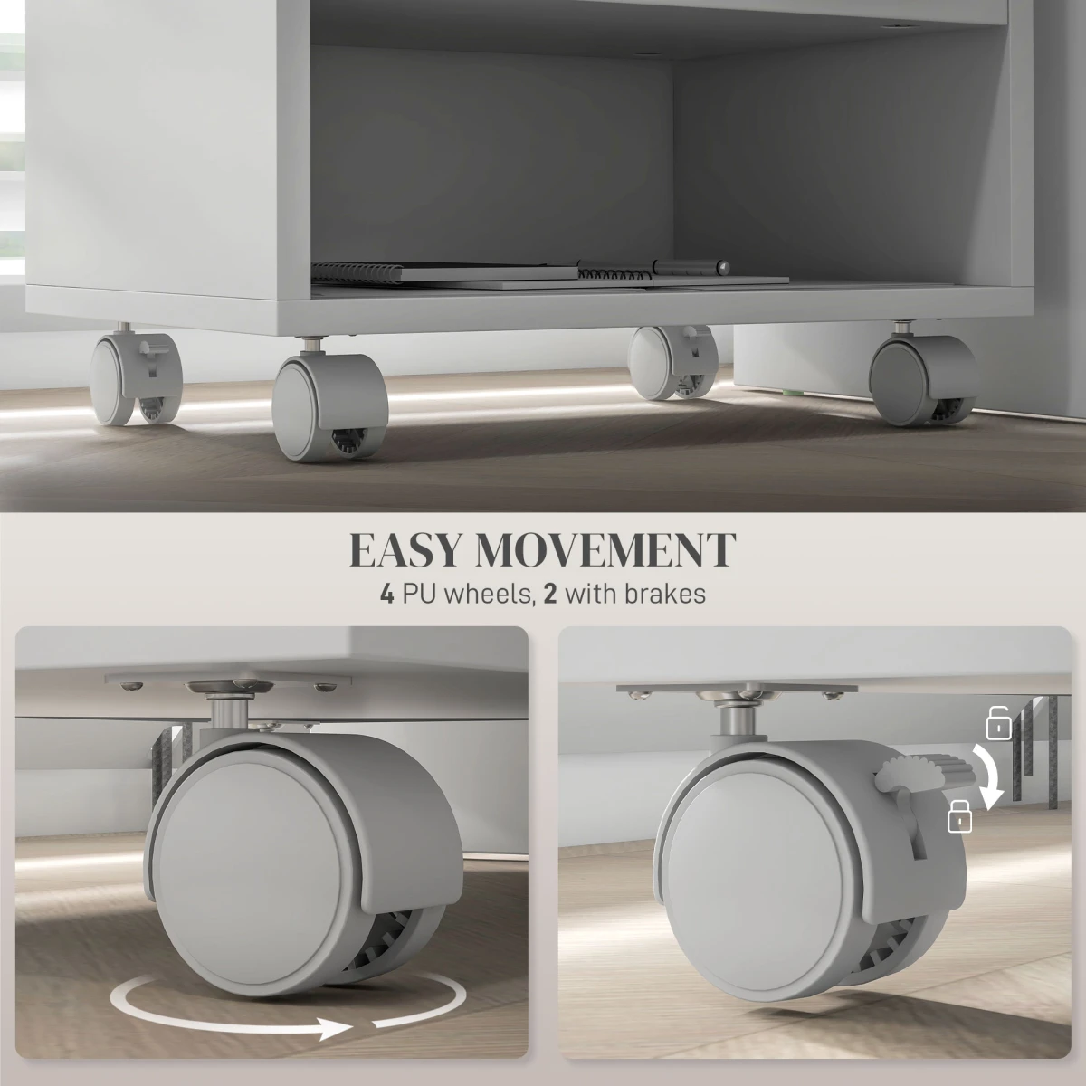 HOMCOM Homcom Printer Stand On Wheels For Home Office - Desk