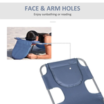 Outsunny Outsunny Beach Chaise Lounge Portable Adjustable Backrest with Face Cavity Grey - Sun Lounger
