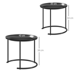 HOMCOM Nesting Tables Tray Removable Living Room - HOMCOM - Home Symphony