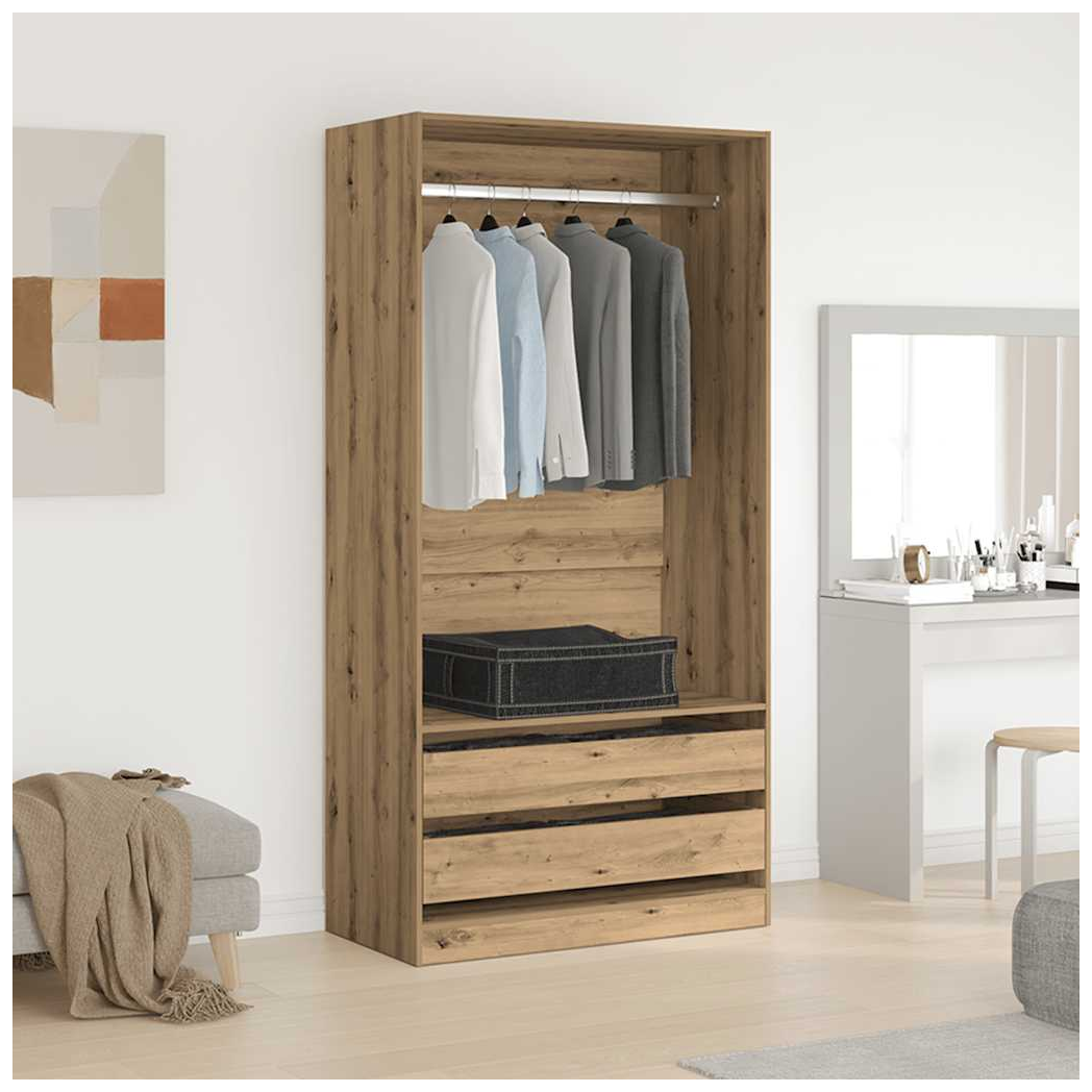 VidaXL Artisan Oak Wardrobe 100x50x200 Cm Engineered Wood - vidaXL - Home Symphony