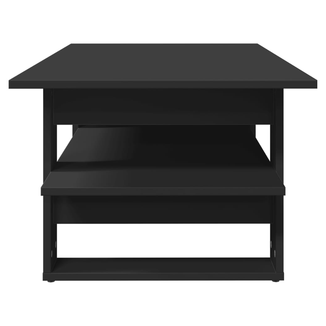 VidaXL Black Coffee Table 102x55x42 cm Engineered Wood Moisture-Resistant With Storage Shelf - vidaXL - Home Symphony