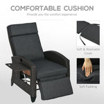 Outsunny Outsunny Outdoor Recliner Chair with Cushion Rattan Reclining Lounge Chair - Uncategorized Recliner