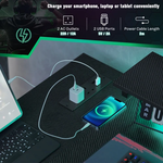 HOMCOM HOMCOM L Shaped Desk with LED Lights Reversible Corner Gaming Desk with Storage - Desk