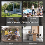 Enjoy gatherings with the Outsunny Folding Garden Table, featuring a large HDPE top and sturdy powder-coated steel frame.