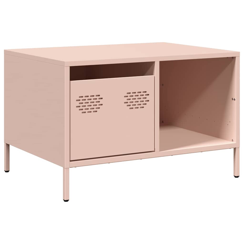 VidaXL Pink Coffee Table 68.5x50x43.5 cm Cold Rolled Steel Industrial Storage Console For Living Room
