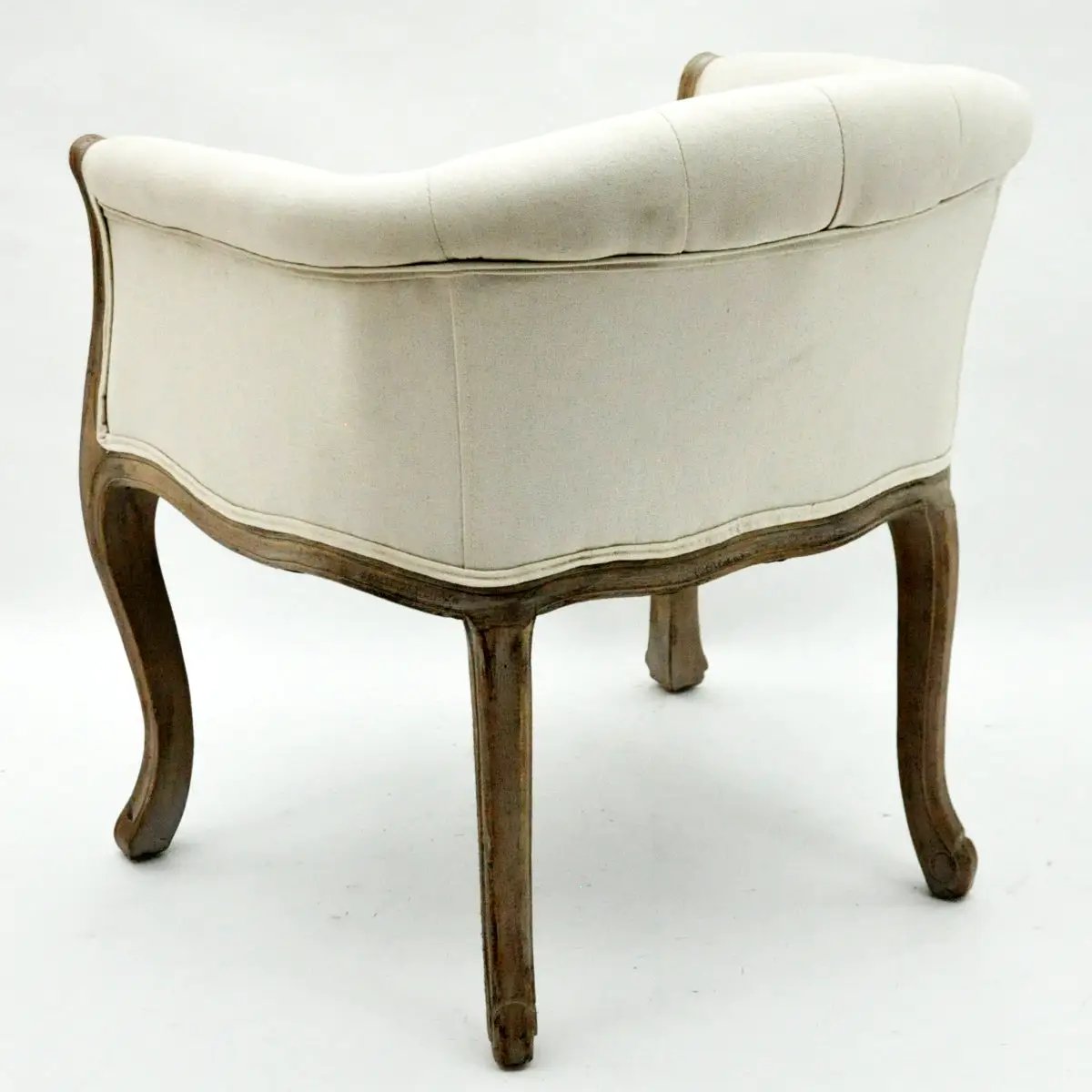MSL NATURAL FR LINEN FABRIC LOUIS CHAIR - Fabric Dining Chairs