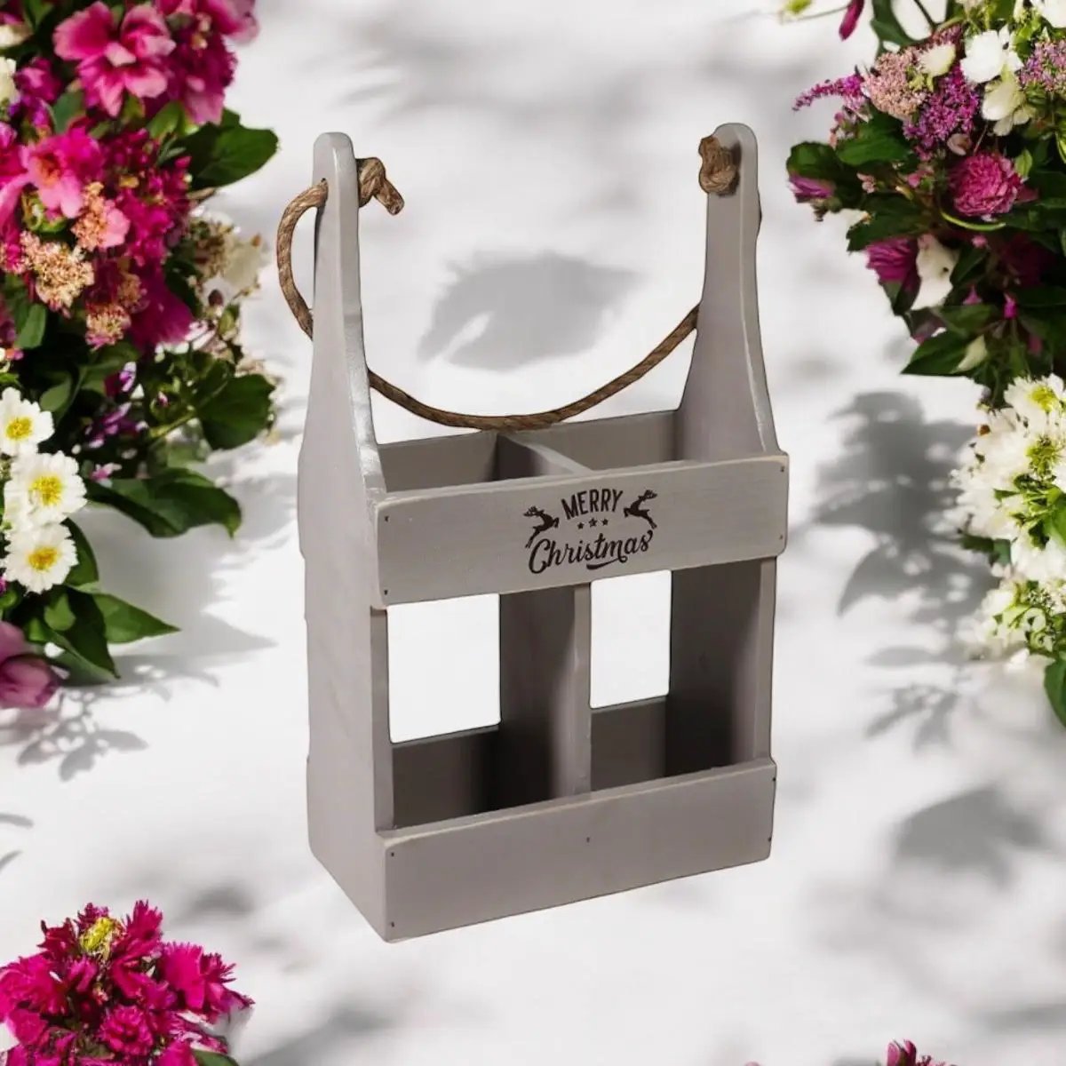 MSL 39CM RUSTIC GREY 2 BOTTLE WINE HOLDER - Wine Rack