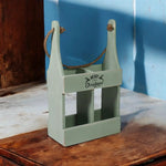 MSL 39CM RUSTIC GREEN 2 BOTTLE WINE HOLDER - Wine Rack