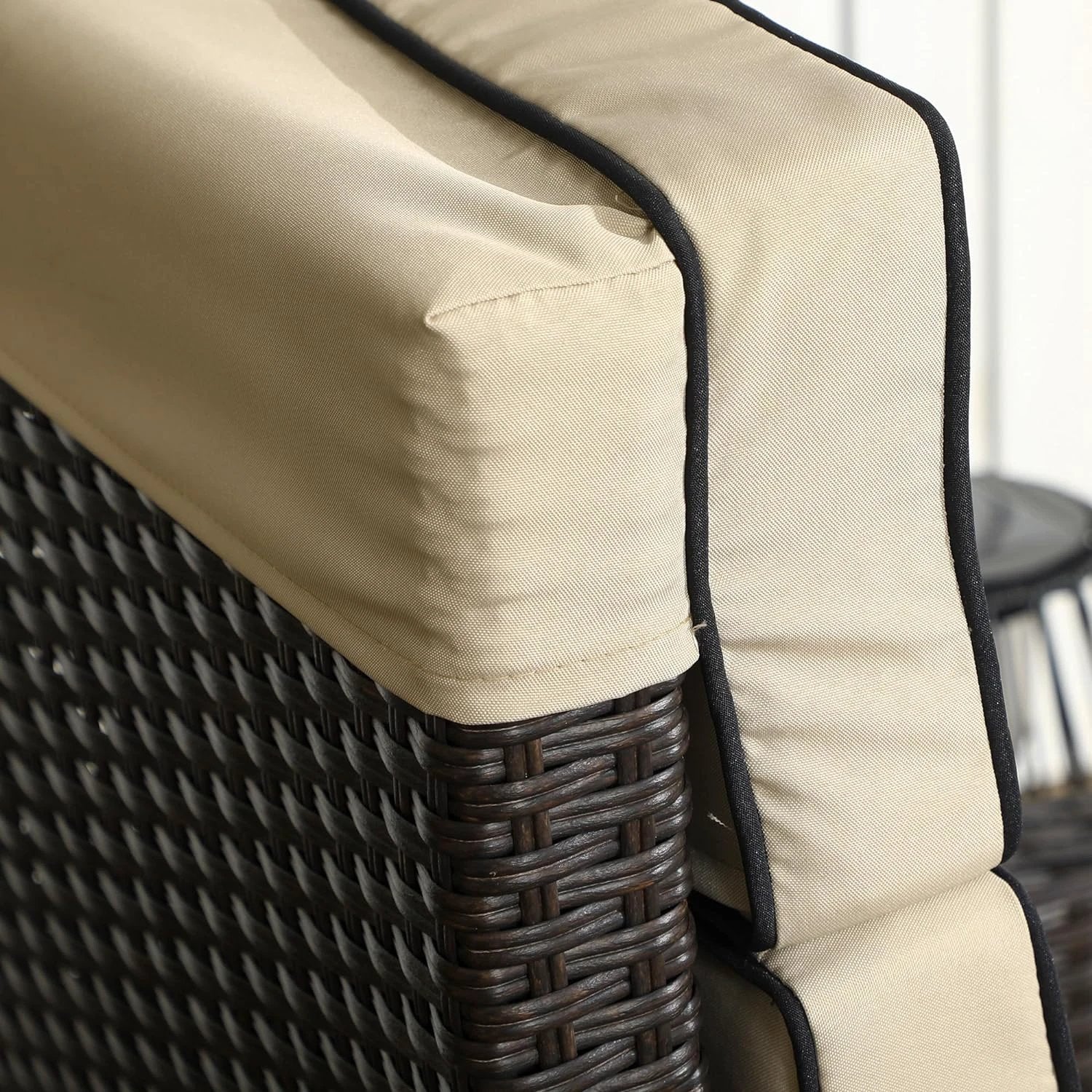 Outsunny Outdoor Recliner Chair with Cushion Rattan Reclining Lounge Chair by Outsunny
