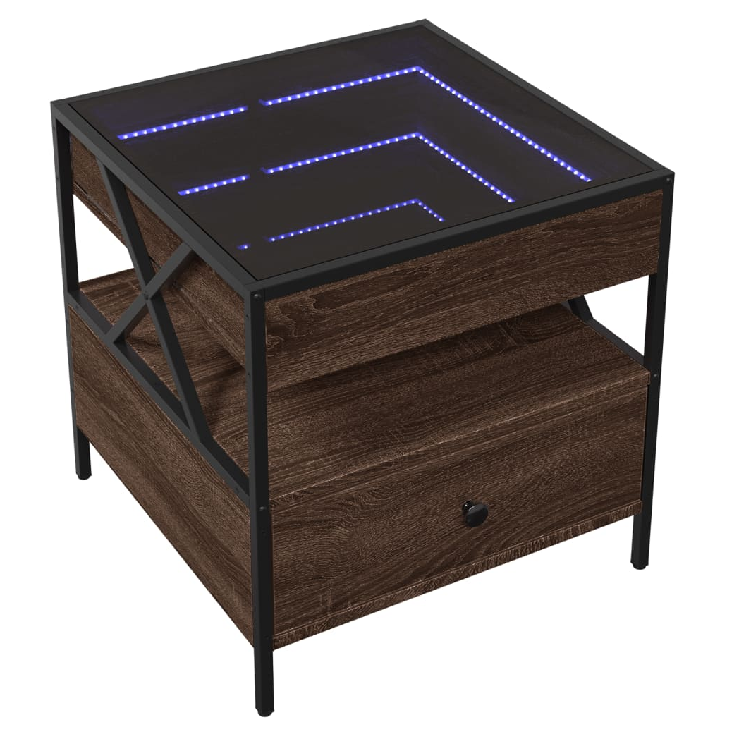 VidaXL Coffee Table 50x50x51 Cm Infinity LED Mirror RGB Living Room Accent For Modern Living Rooms by vidaXL