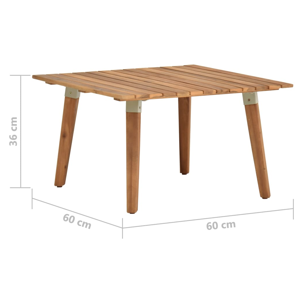 VidaXL Garden Coffee Table 60x60x36 cm Solid Acacia Wood Outdoor Patio All Weather - vidaXL - Home Symphony
