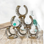 MSL 40CM ANTIQUE BRASS 6 BOTTLE WINE RACK - Wine Rack