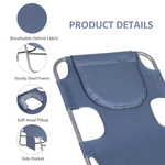 Outsunny Outsunny Beach Chaise Lounge Portable Adjustable Backrest with Face Cavity Grey - Sun Lounger