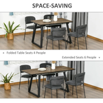 Unbranded Extendable Dining Table Rectangular Wood Effect Tabletop with Metal Frame - Dining Table