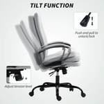 HOMCOM HOMCOM Fabric Office Chair Standard Size Double Layer Foam Padding Tilting For Home Office - Office Chair