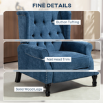 HOMCOM Manual Reclining Armchair With Footrest Royal Blue - HOMCOM - Home Symphony