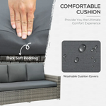 Outsunny Outsunny 10-Seater Sofa Sectional W/ Cushioned Seat, Footstools and Glass Table - Garden Sofa Sets