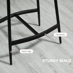 HOMCOM Bar Stool 89-99cm Curved Seat Grey Set of 2 - HOMCOM - Home Symphony