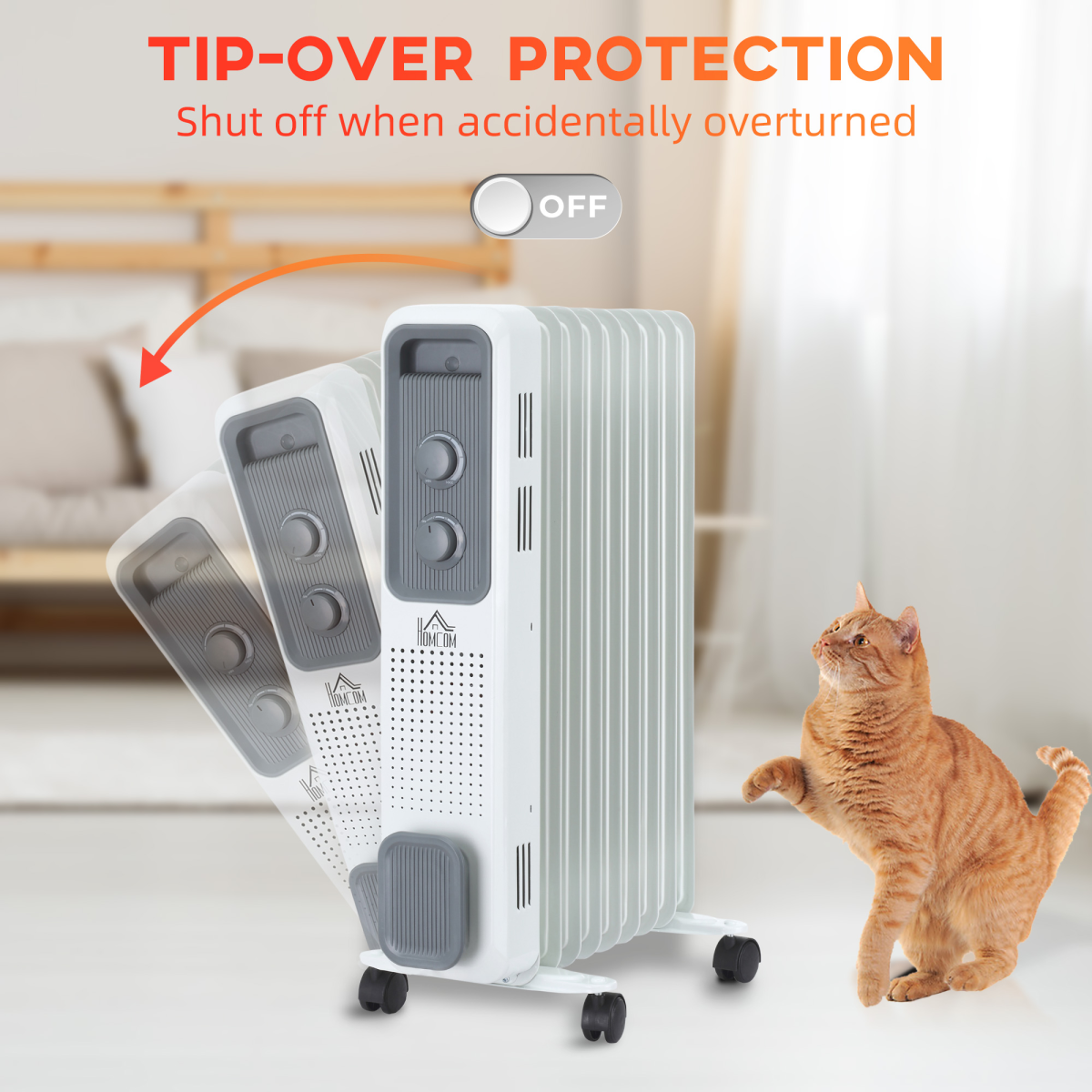 Homcom Oil Radiator 2180W 9Fins SafePower HomeUse