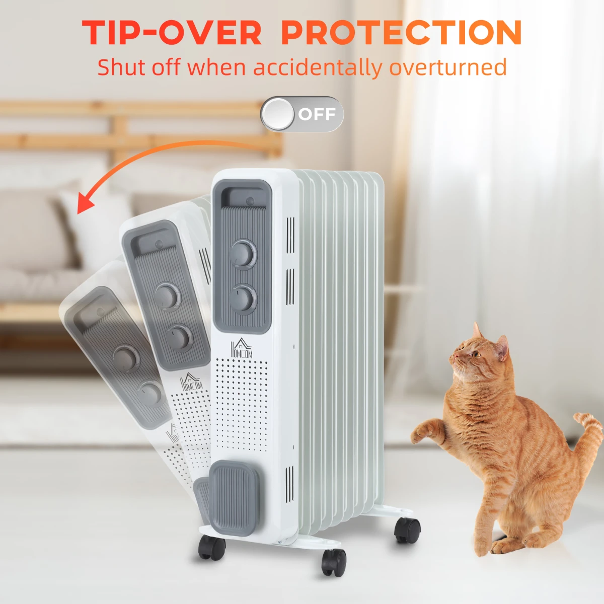 Homcom Oil Radiator 2180W 9Fins SafePower HomeUse by HOMCOM