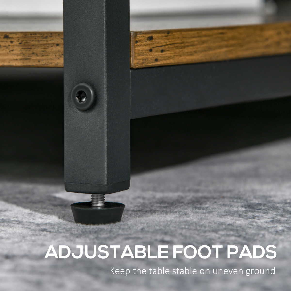 HOMCOM Industrial Coffee Table 3-Tier Storage