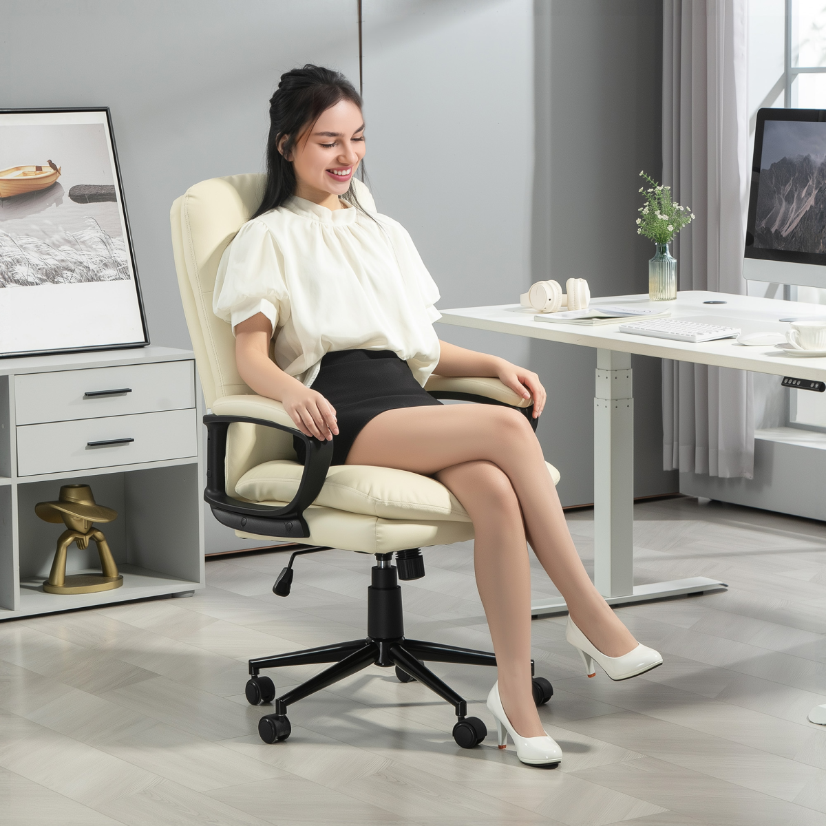 Vinsetto Office Chair 108-118cm PU Leather Office