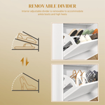 HOMCOM HOMCOM Narrow Shoe Storage Cabinet with 2 Flip Drawers for 12 Pairs of Shoes -