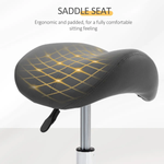HOMCOM HOMCOM Saddle Stool Adjustable Rolling Salon Chair for Massage Spa Beauty Grey - Bar Stool