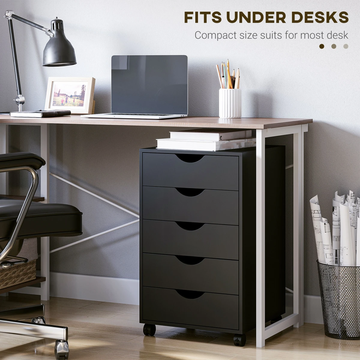 HOMCOM HOMCOM Filing Cabinet 5 Drawer Ballbearing - Filing Cabinet