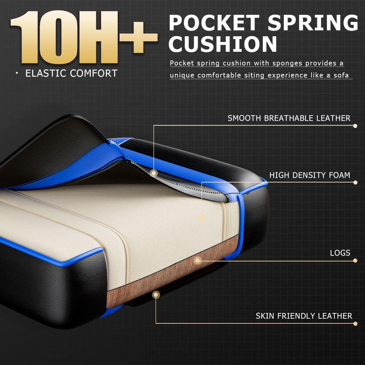 Premium Gaming Chair Height Adjustable With Footrest And Lumbar Support For Gamers And Office Use Pro - N/A - Home Symphony