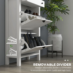 HOMCOM Shoe Cabinet 60W x 24D x 97H cm Eight Pair Capacity With Adjustable Shelves Hallway Storage by HOMCOM