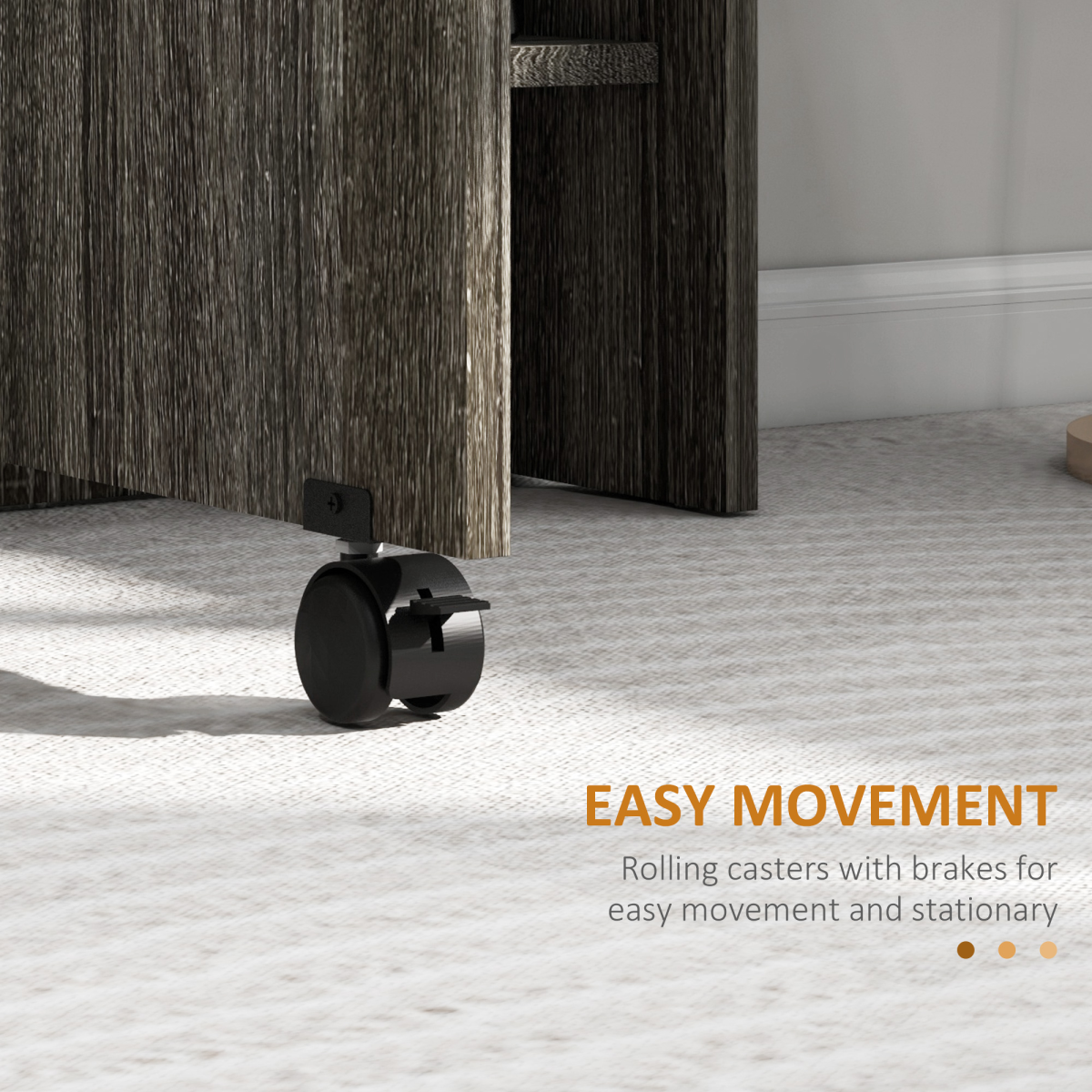 HOMCOM Drop Leaf Table Compact Grey With Wheels For Dining - AIYAPLAY - Home Symphony