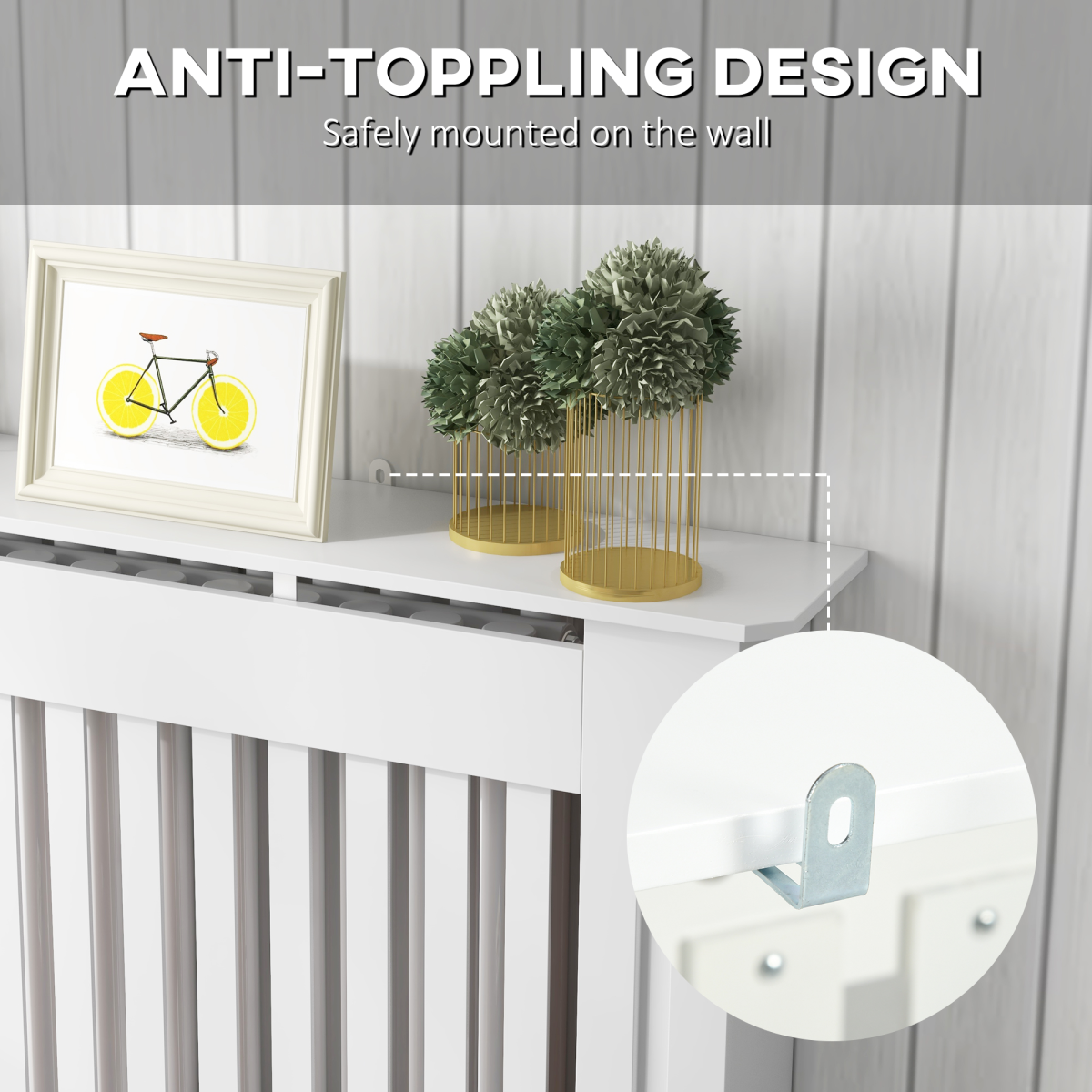 HOMCOM Radiator Cover 112x19x81cm Slatted Home