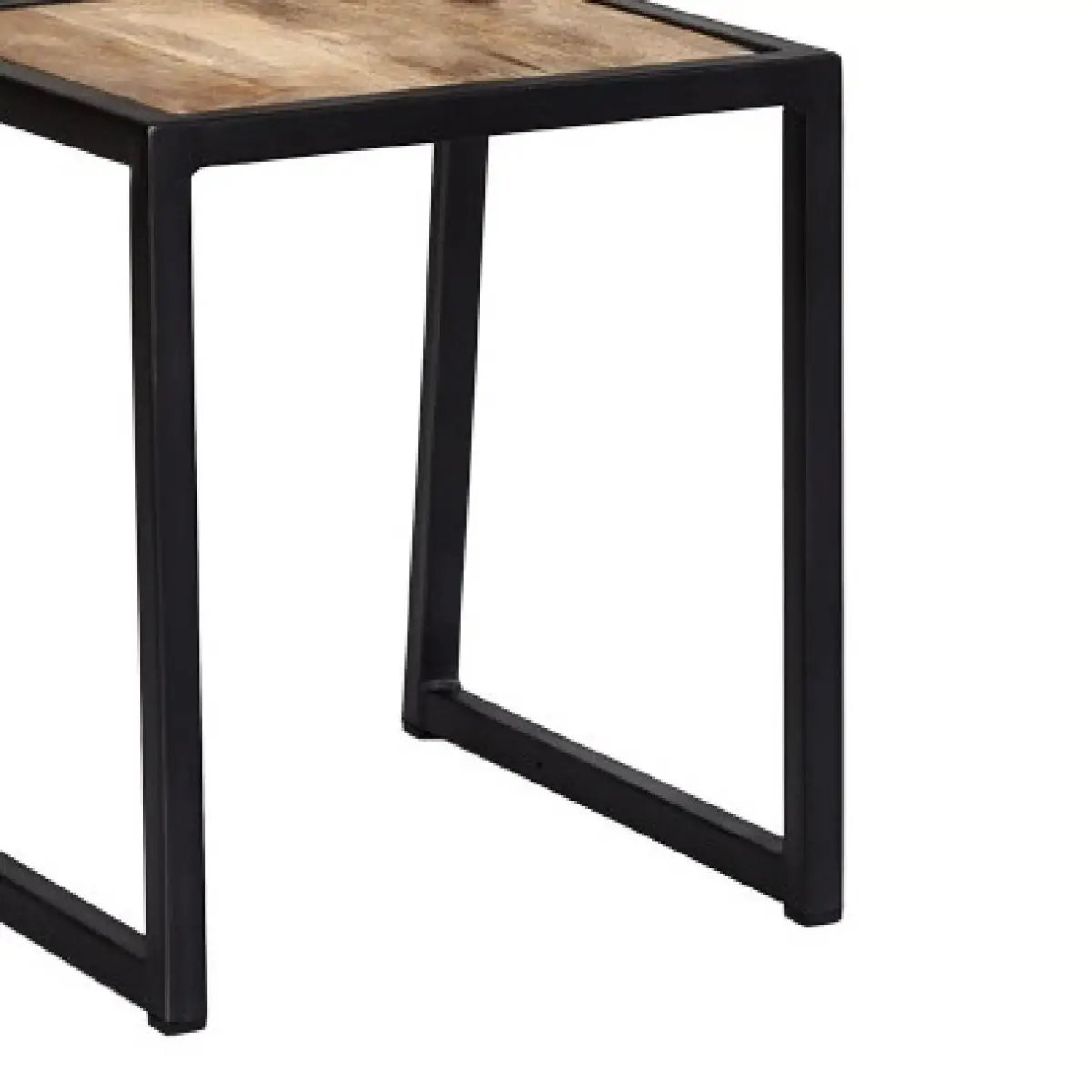 Indian Hub Cosmo Industrial Metal & Wood Dining Chair (Set of 2) - Dining Chairs