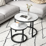 HOMCOM Glass Nest Tables Large Small Stackable by HOMCOM