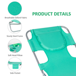 Outsunny Reclining Lounge Chair Face Cavity with Pillow Green - Sun Lounger