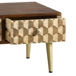 Indian Hub Edison Coffee Table With 2 Drawers - Coffee Table