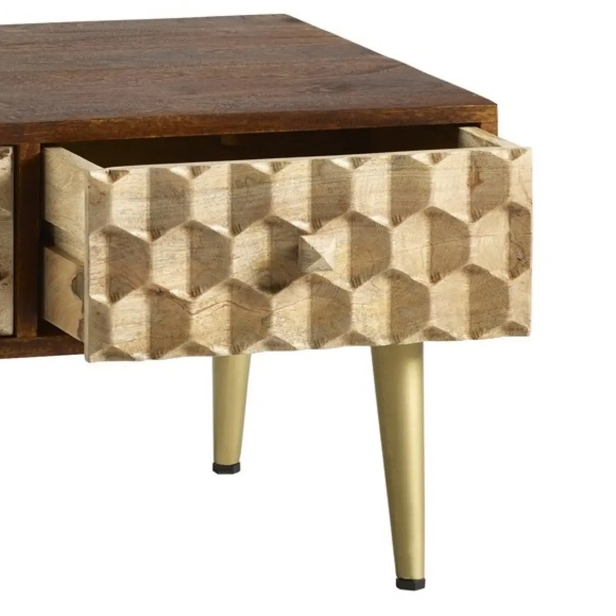 Indian Hub Edison Coffee Table With 2 Drawers - Coffee Table