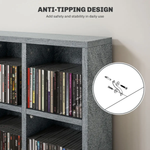 HOMCOM HOMCOM DVD CD Media Storage Rack, Video Display Unit, 89 x 130.5 cm, Grey - Wine Rack