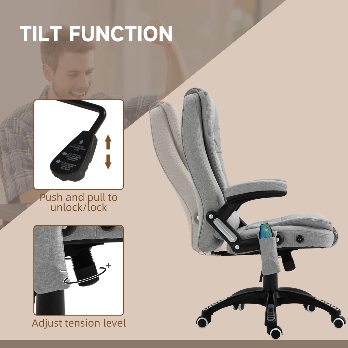 Unbranded Premium Reclining Chair SixPoint Massage Office - Office Chair