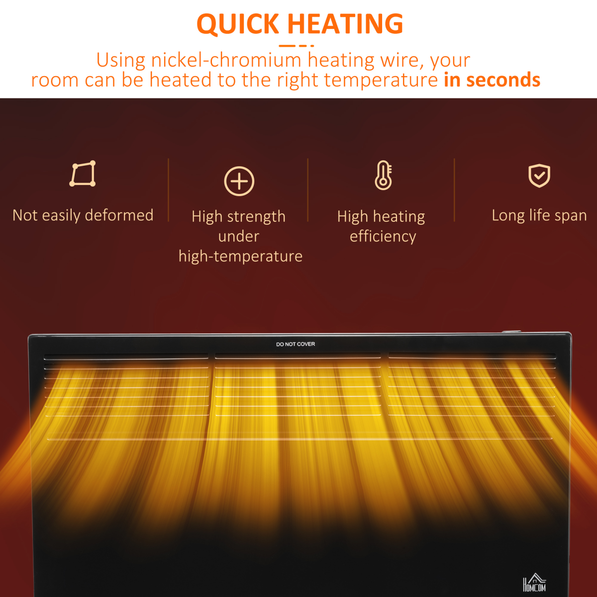 Homcom Convector Heater Compact TipOver Safe Home