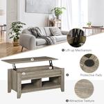 HOMCOM Lift Top Coffee Table With Hidden Storage by Homcom