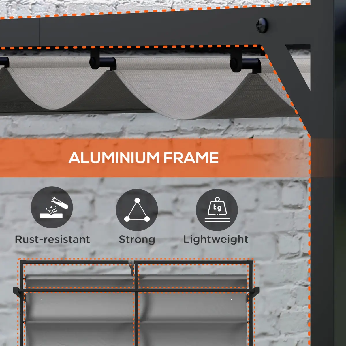 Outsunny Outsunny 3 x 4m Pergola with Retractable Roof and Aluminium Frame, Grey - Gazebos
