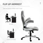 Elite Racing Chair 112-122cm Adjustable Flip Armrests Gamers by Home Symphony in grey with white accents.