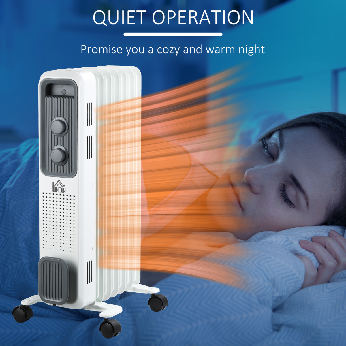 Homcom Oil Radiator 1630W 7Fins Thermostat Home