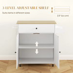 HOMCOM Homcom Compact Kitchen Island Drop Leaf White Oak for Home - Dining Table