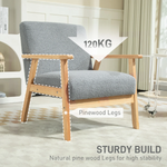 HOMCOM HOMCOM Accent Chair Wide Seat Cashmere Cushion Living Room - Accent Chair